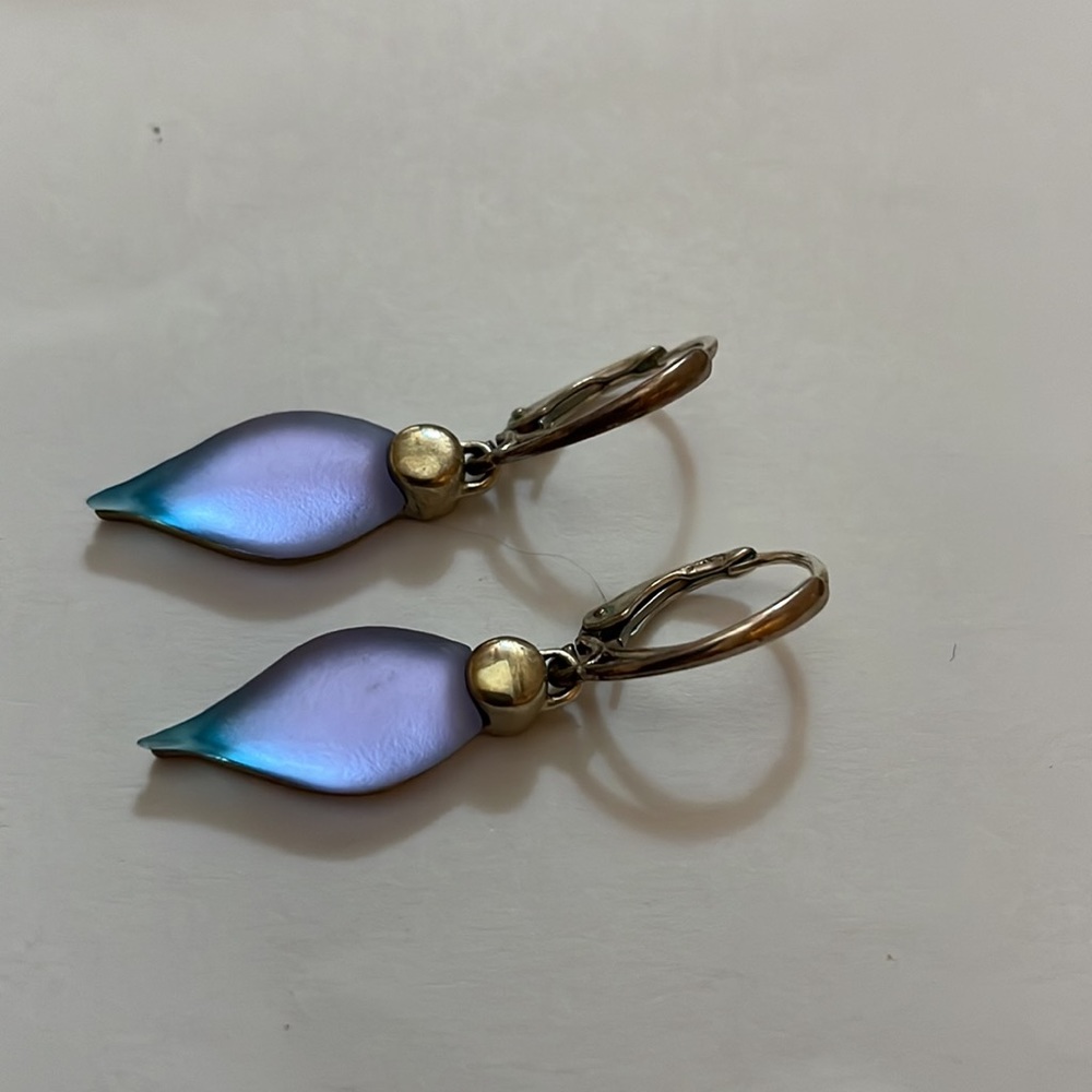 Custom glass blown silver earrings